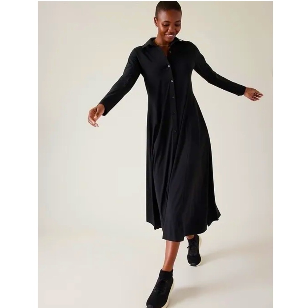 Athleta Cosmic Black Midi Dress